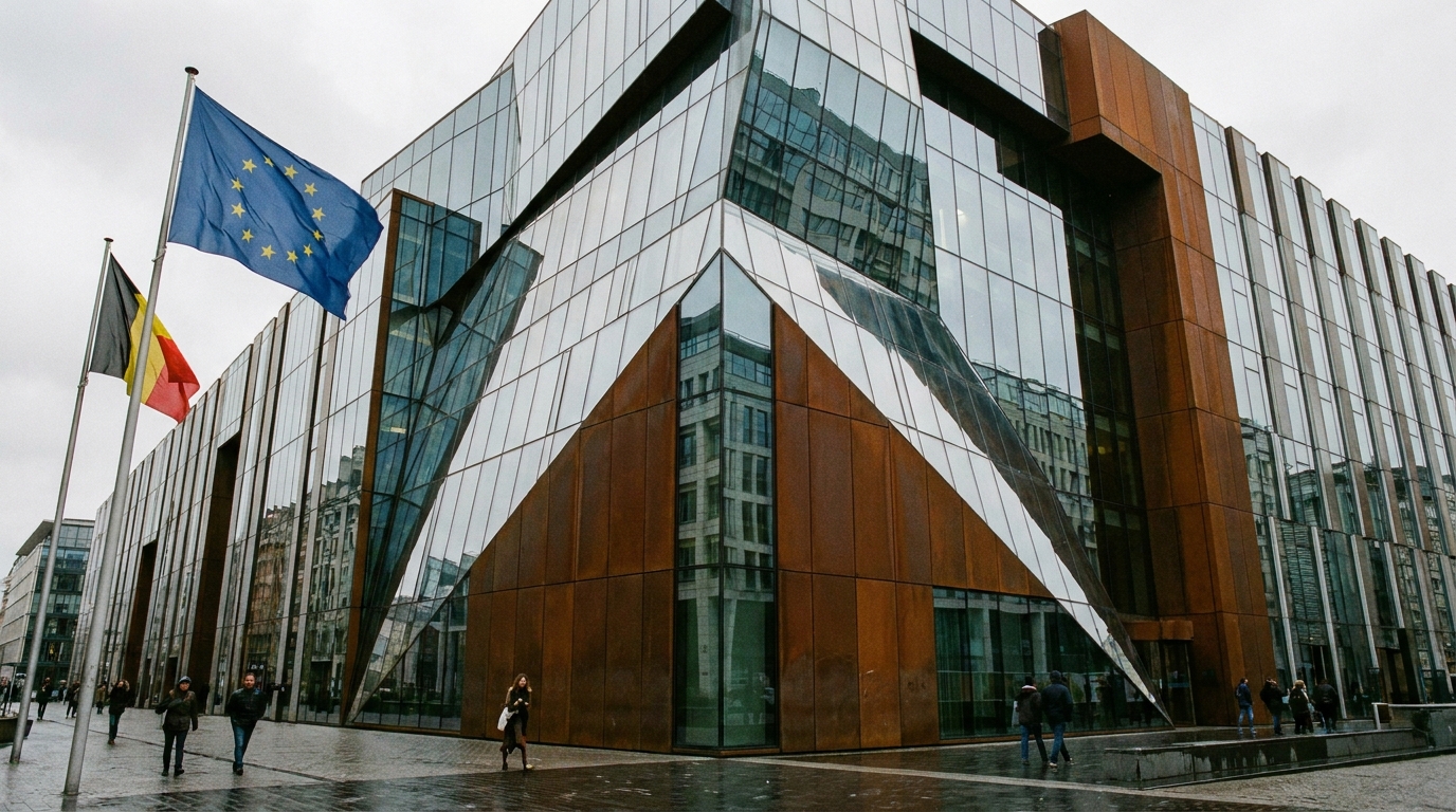 Modern glass building in Brussels
